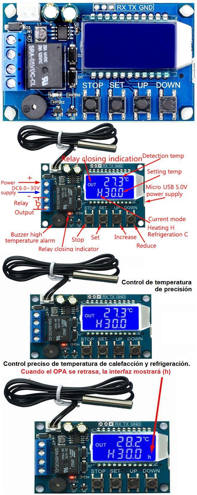 Termostato Digital 50-100ºC